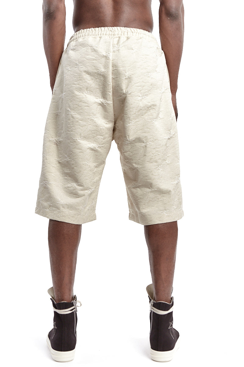 ECRU JACQUARD OVERSIZE SHORTS