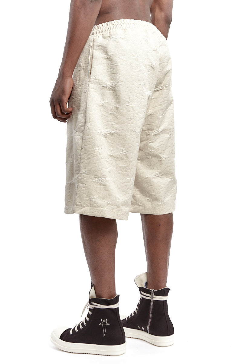 ECRU JACQUARD OVERSIZE SHORTS