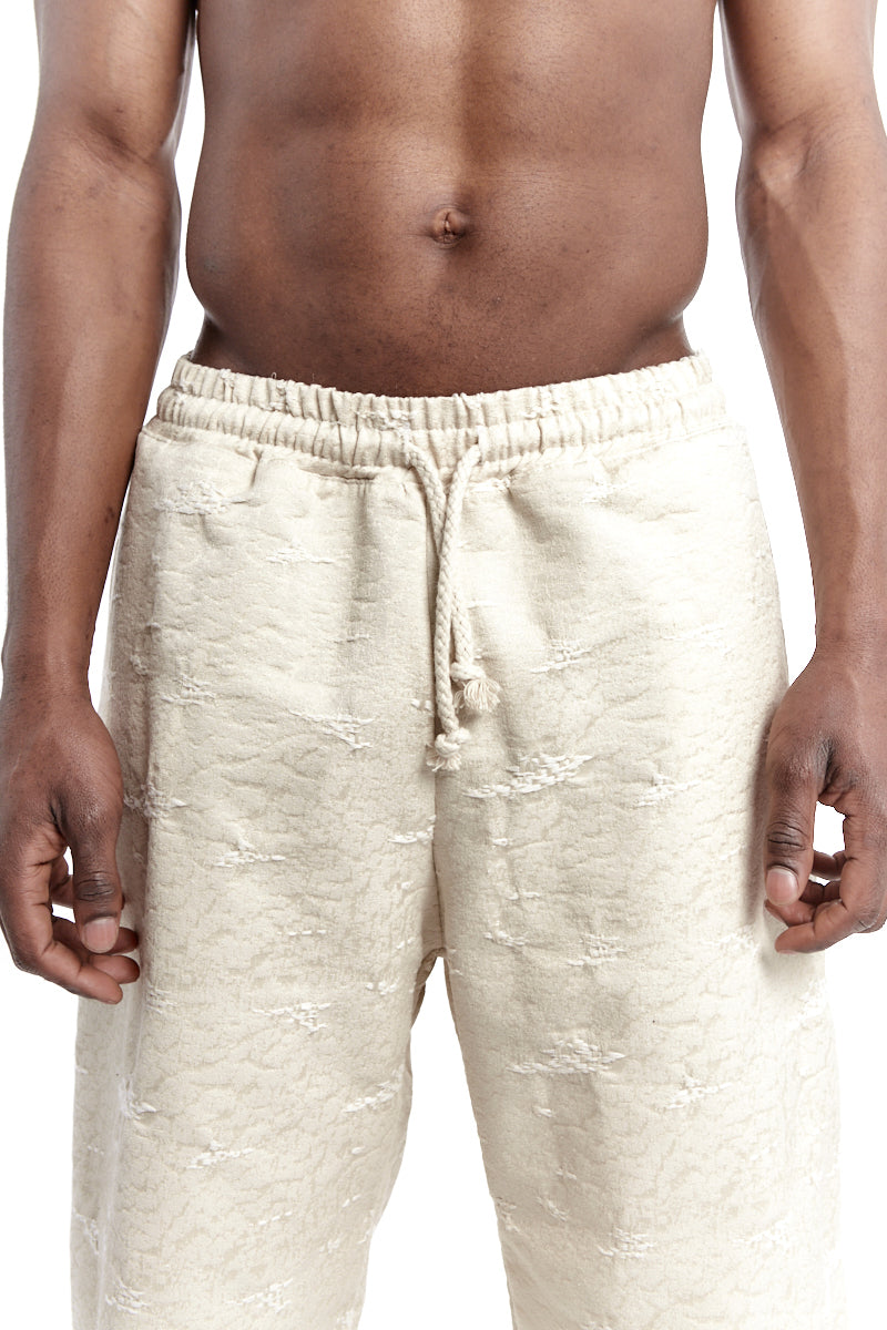ECRU JACQUARD OVERSIZE SHORTS