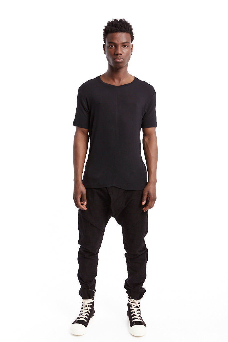 BLACK SILK VISCOSE TOP