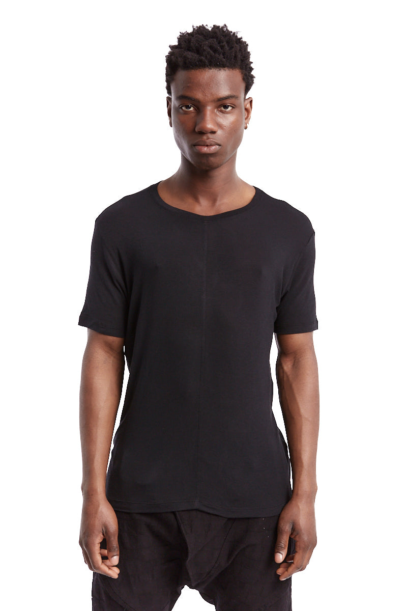 BLACK SILK VISCOSE TOP