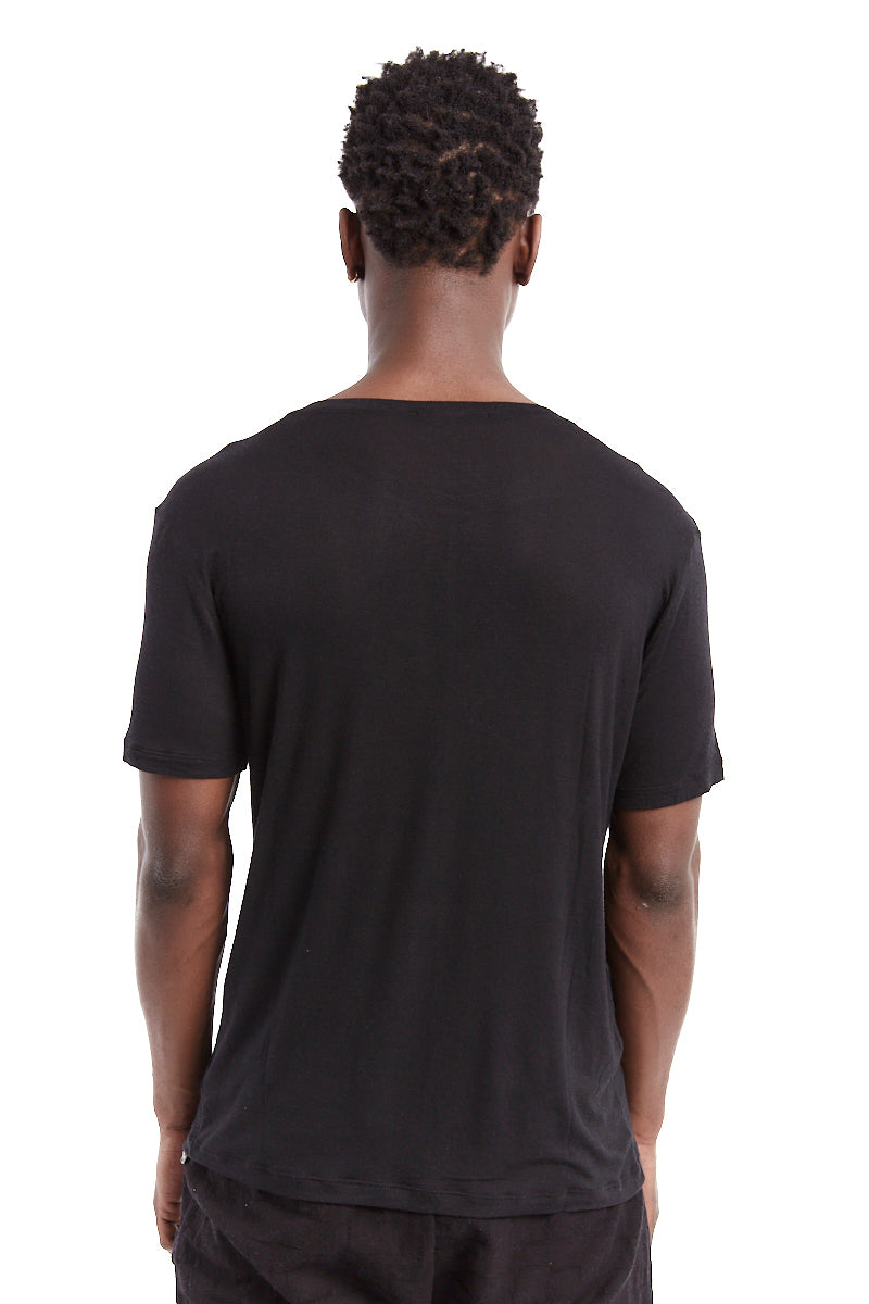 BLACK SILK VISCOSE TOP