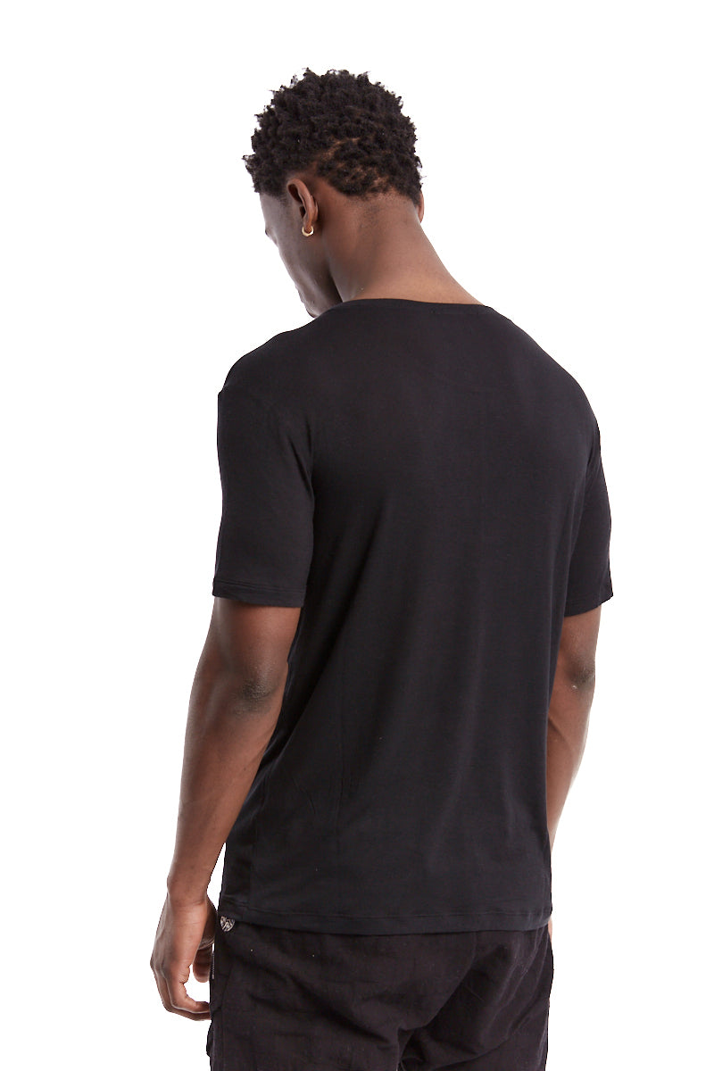 BLACK SILK VISCOSE TOP