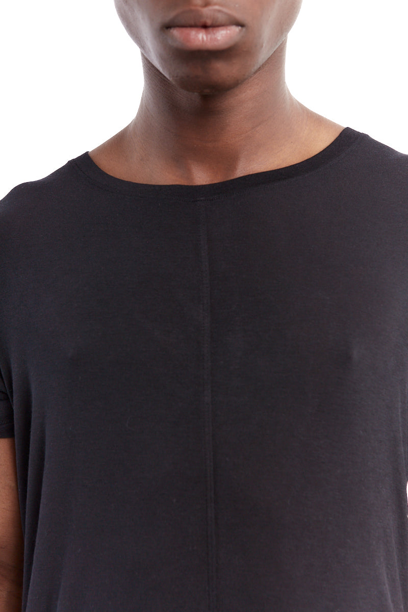 BLACK SILK VISCOSE TOP