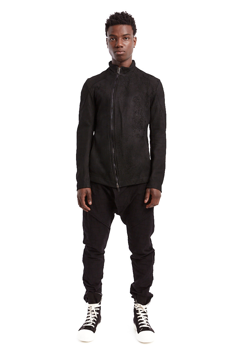 HALF NECK LEATHER JACKET