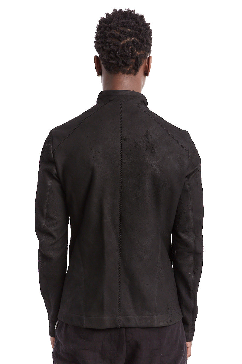 HALF NECK LEATHER JACKET