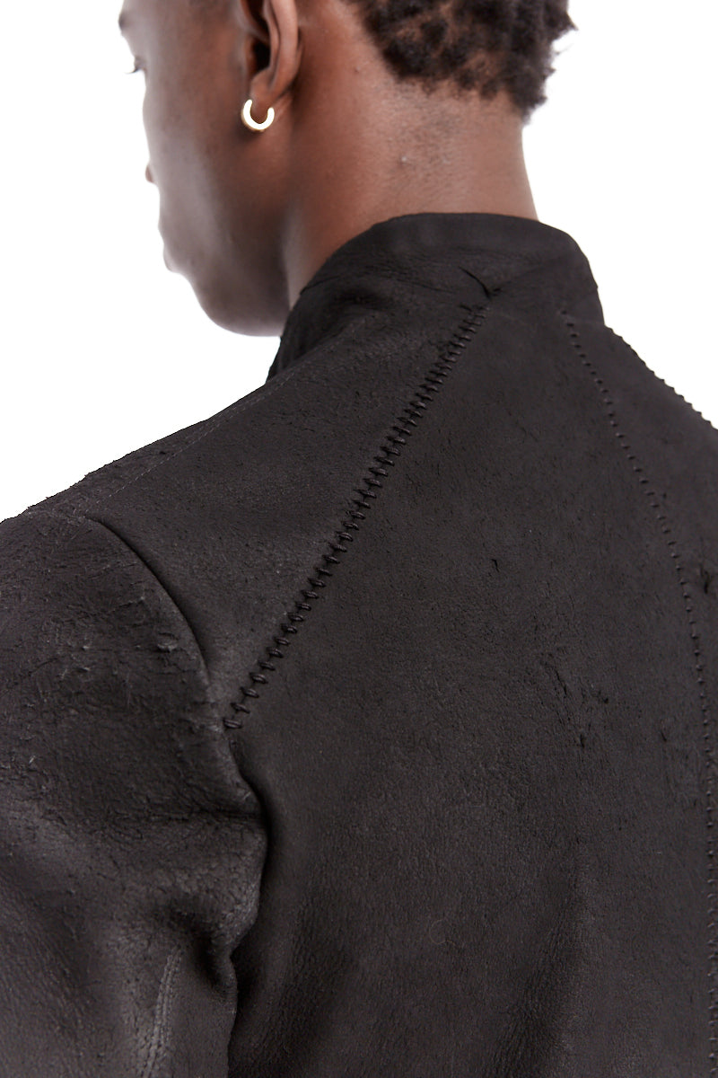 HALF NECK LEATHER JACKET