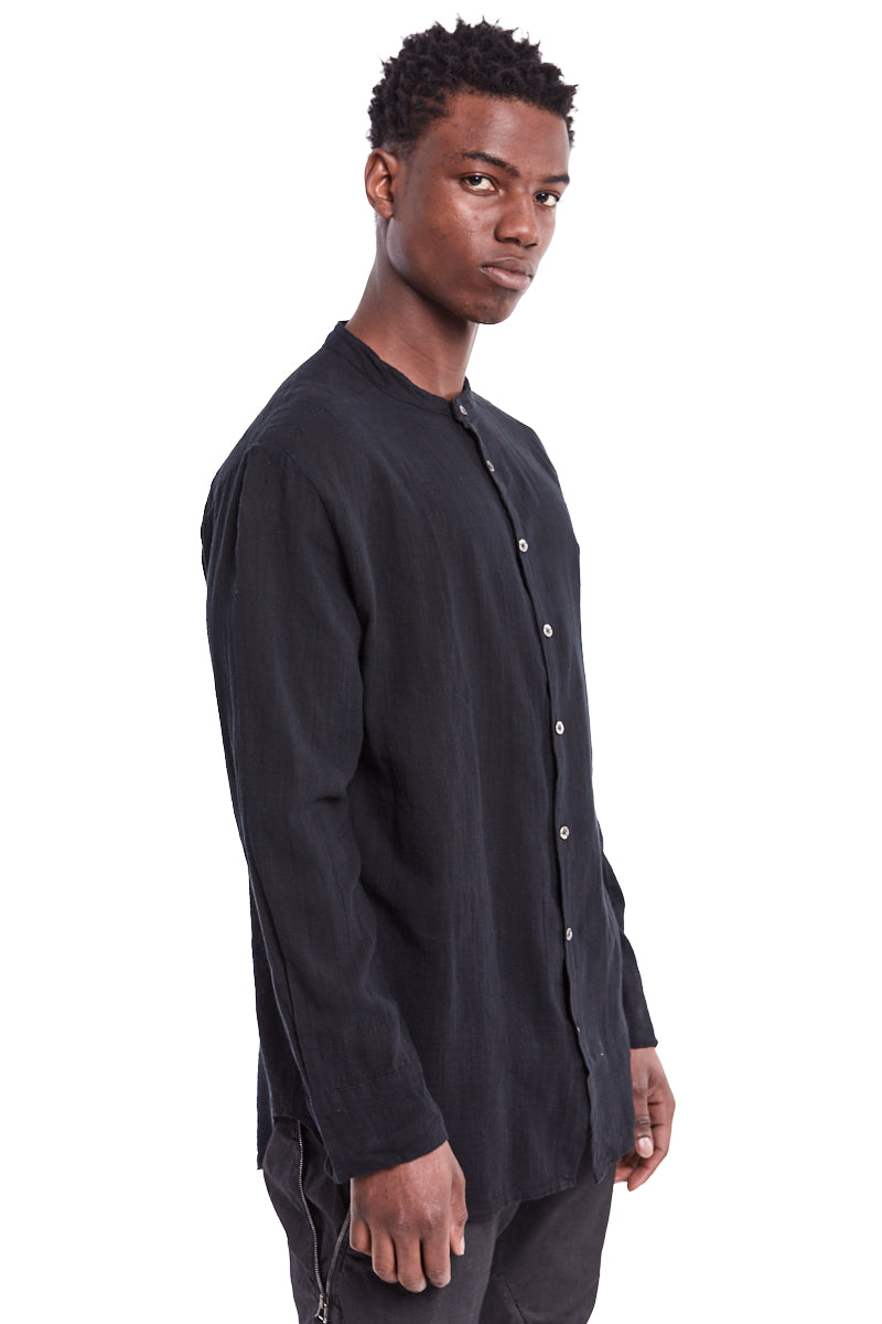 BLACK DYED HOT COTTON GAUZE SHIRT