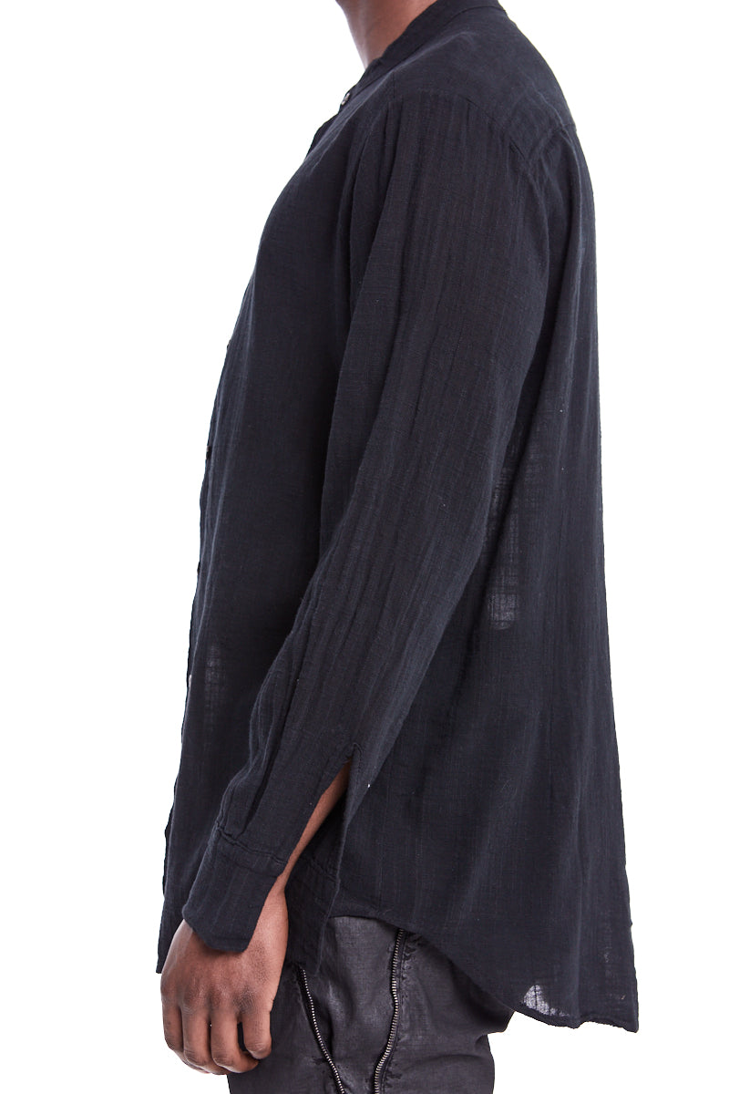 BLACK DYED HOT COTTON GAUZE SHIRT