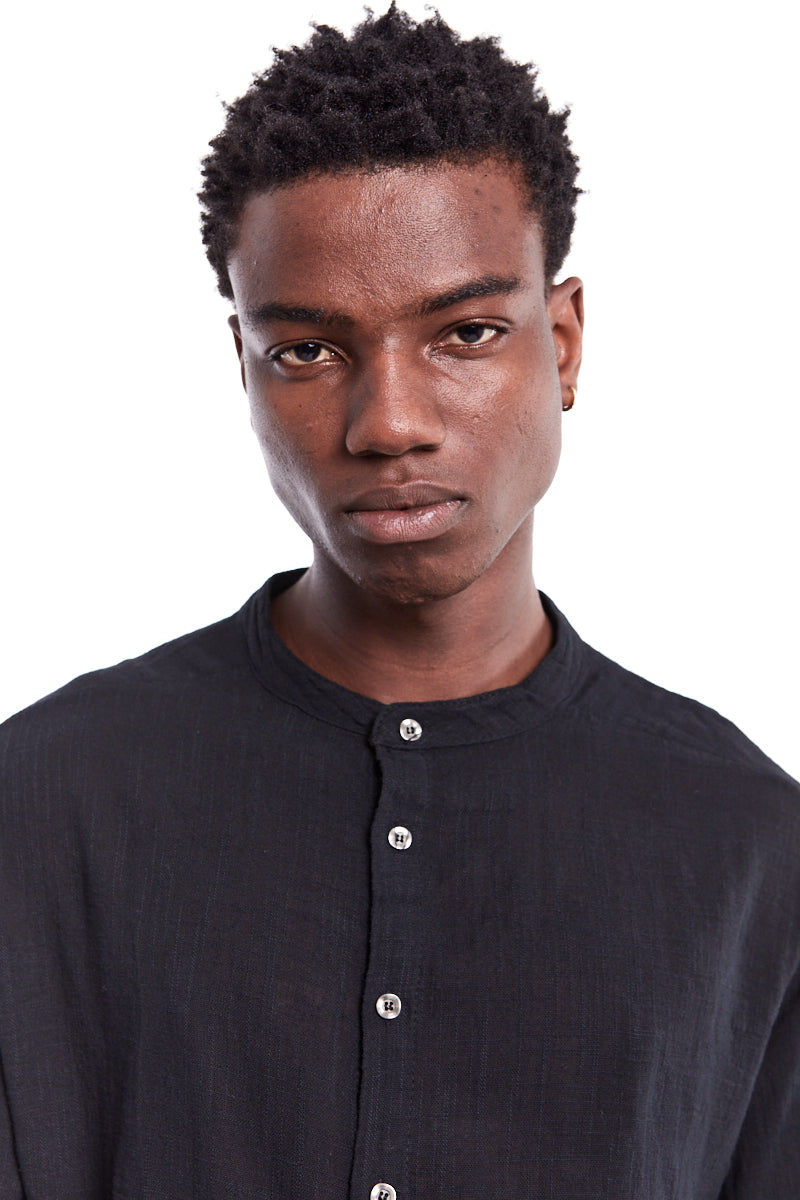 BLACK DYED HOT COTTON GAUZE SHIRT