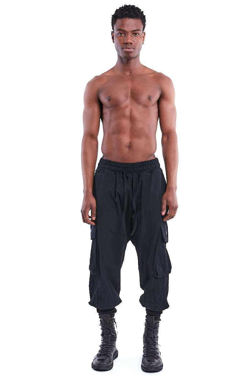 JACQUARD COTTON BAGGY TROUSERS