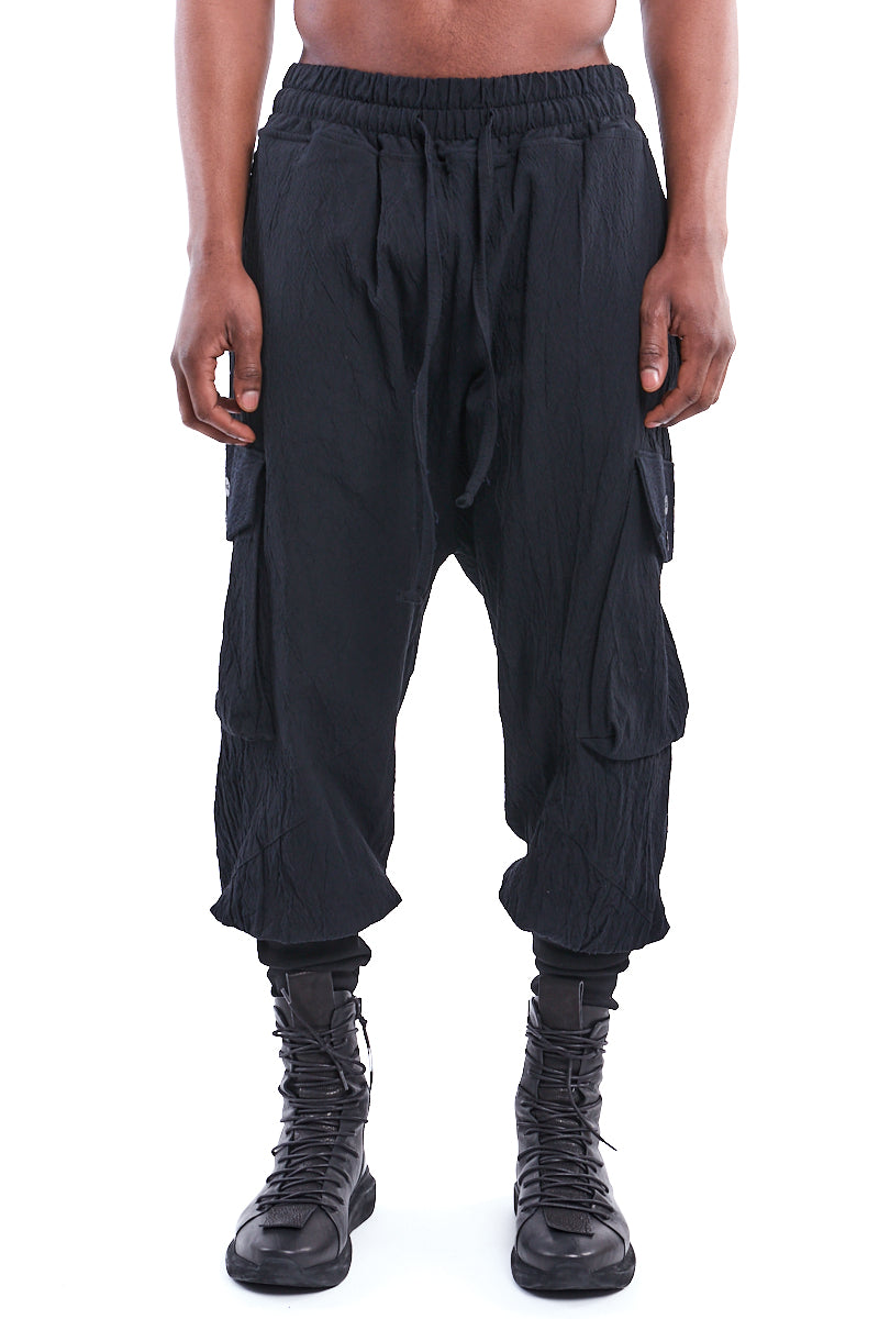 JACQUARD COTTON BAGGY TROUSERS