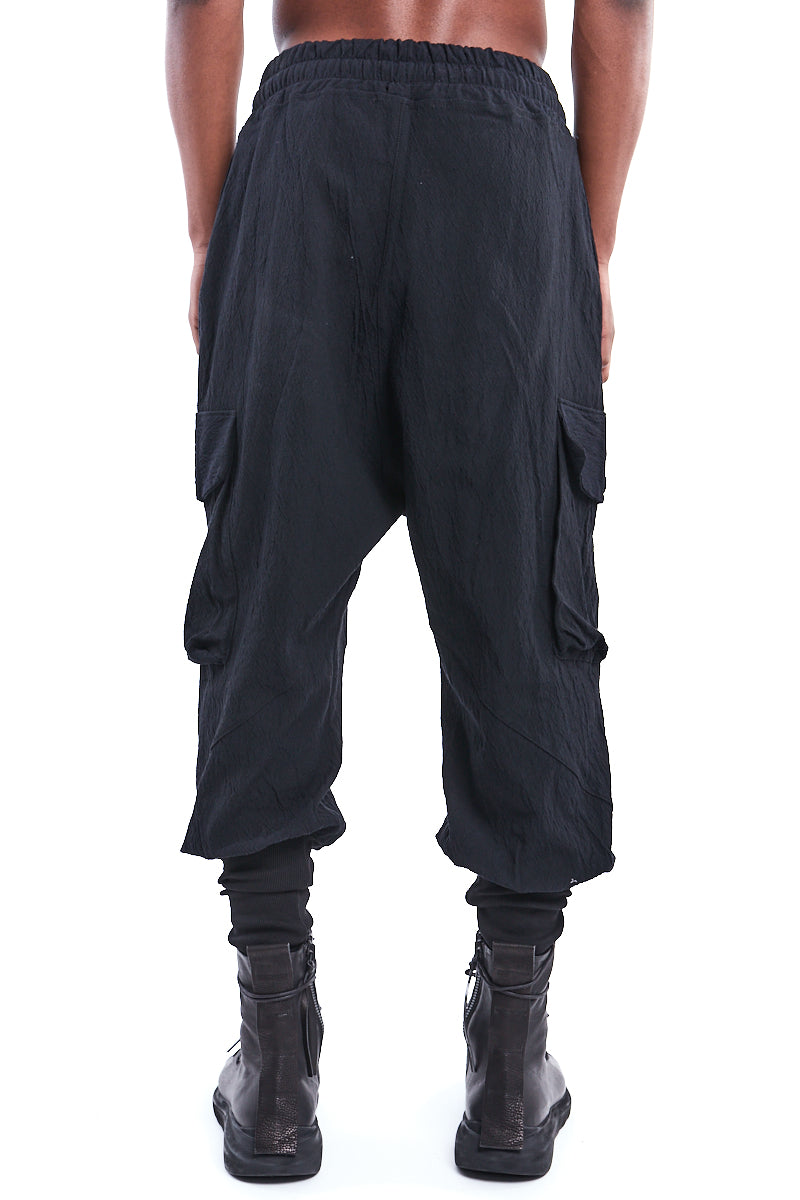 JACQUARD COTTON BAGGY TROUSERS