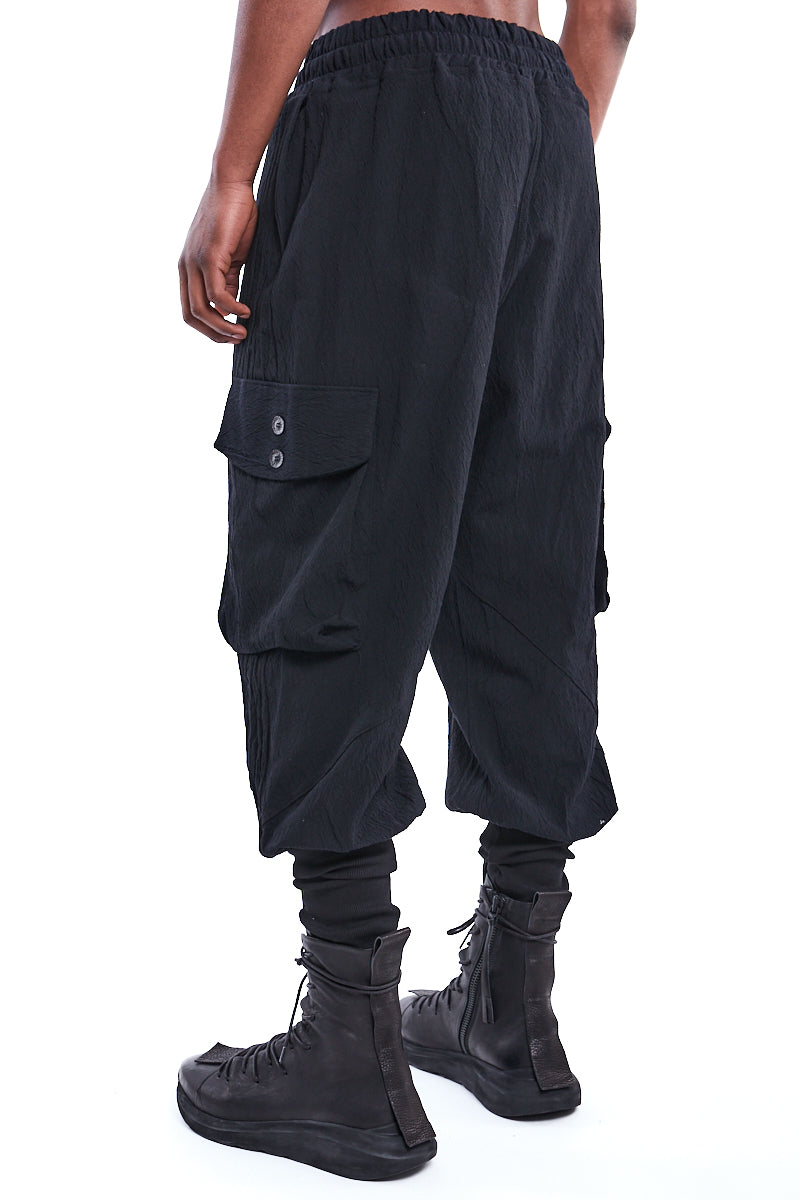 JACQUARD COTTON BAGGY TROUSERS