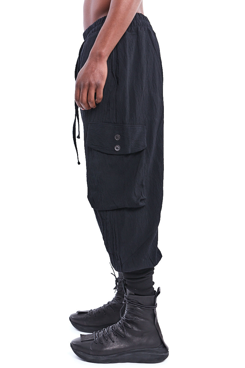 JACQUARD COTTON BAGGY TROUSERS