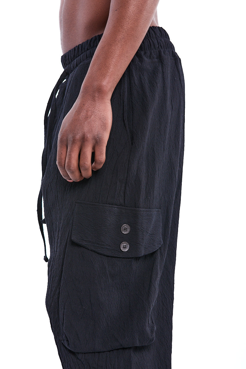 JACQUARD COTTON BAGGY TROUSERS