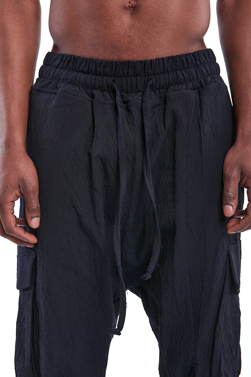 JACQUARD COTTON BAGGY TROUSERS