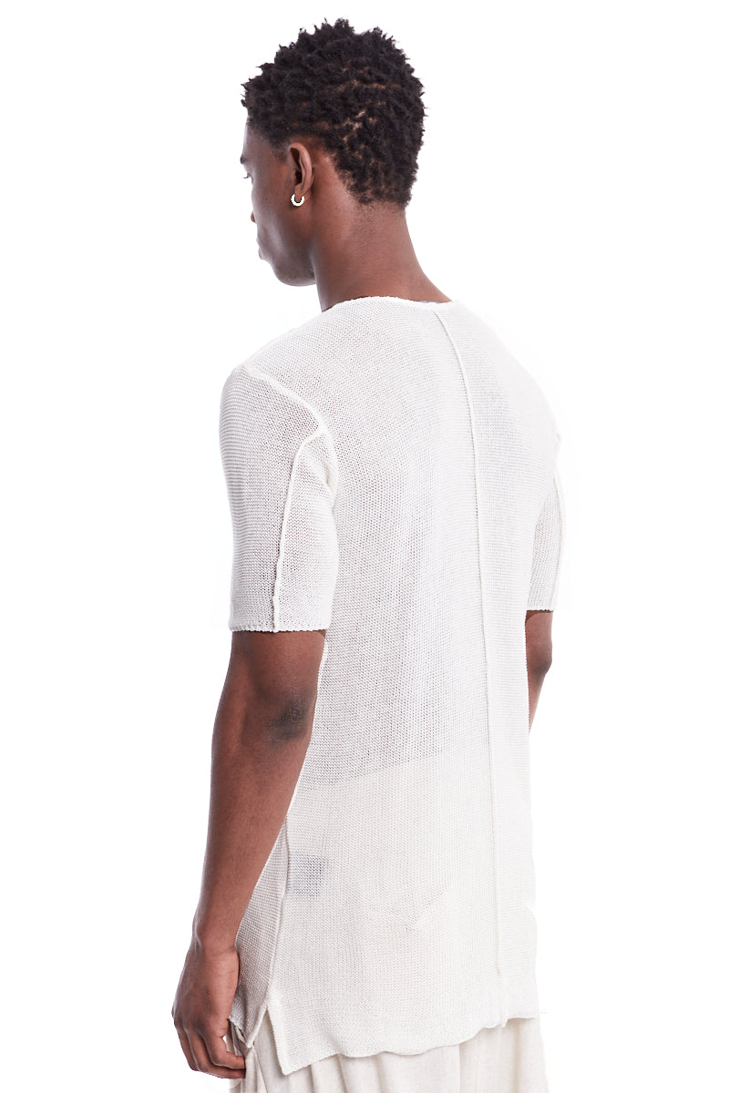 WHITE FINE NET TOP