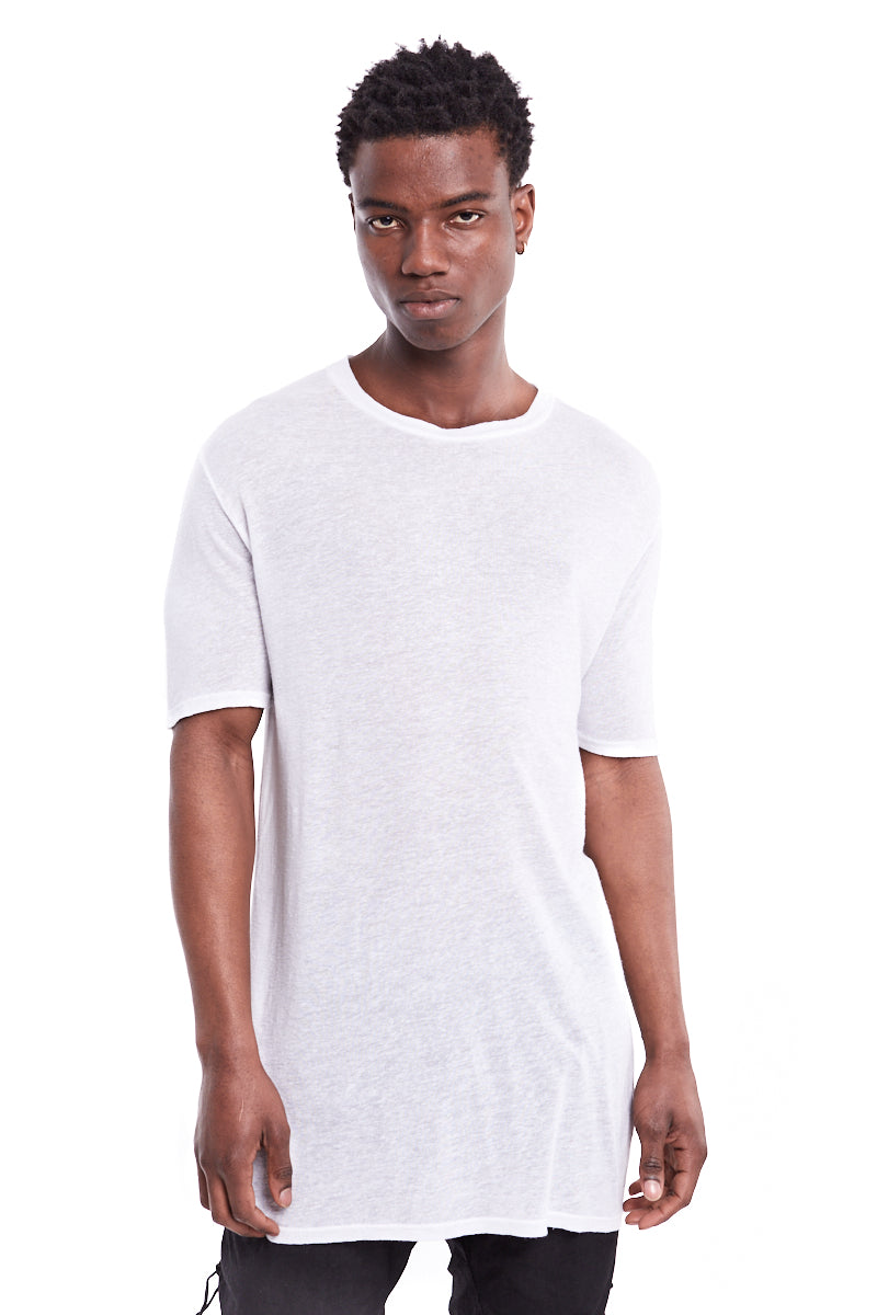 WHITE LINEN BLEND TEE