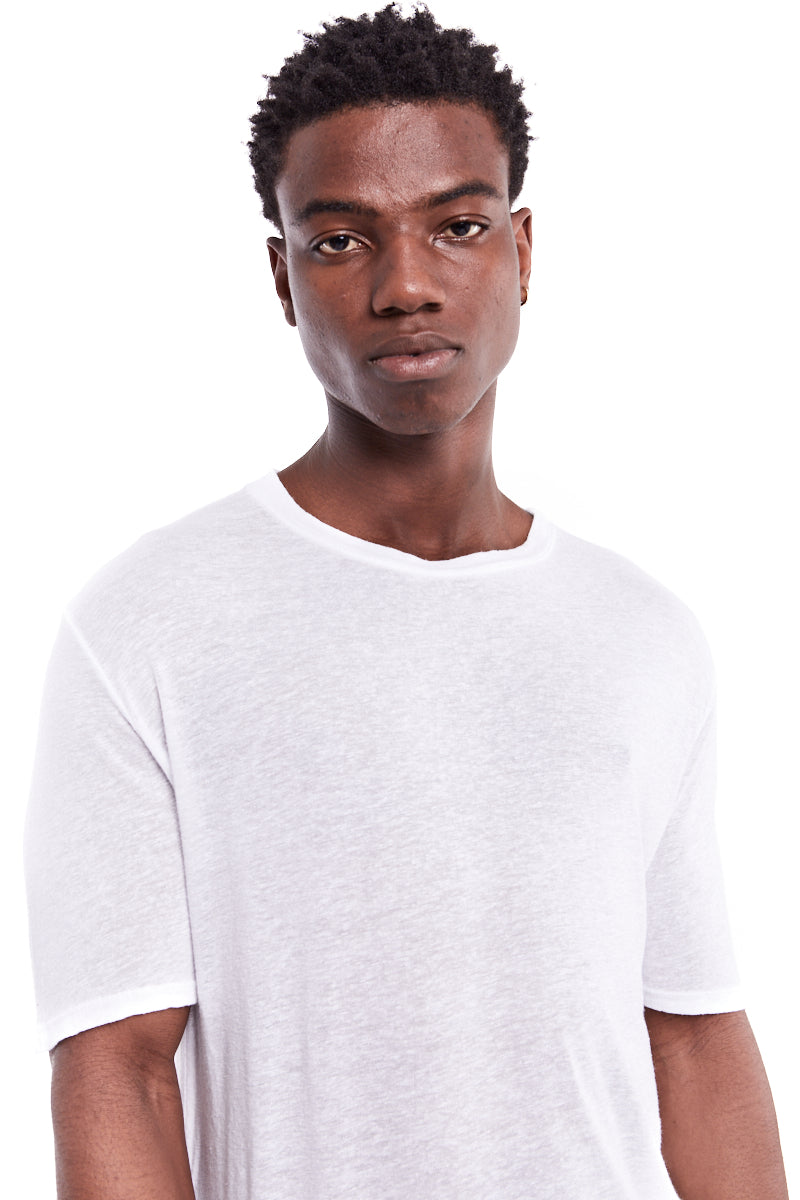 WHITE LINEN BLEND TEE