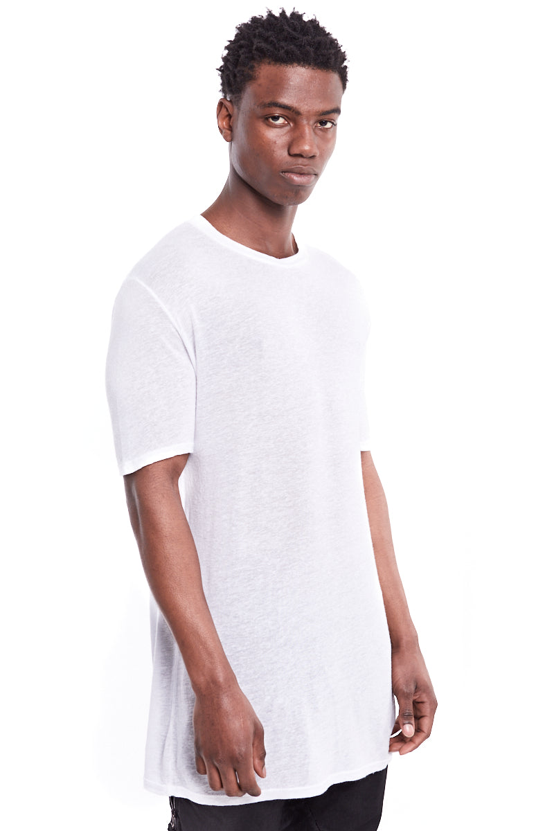 WHITE LINEN BLEND TEE