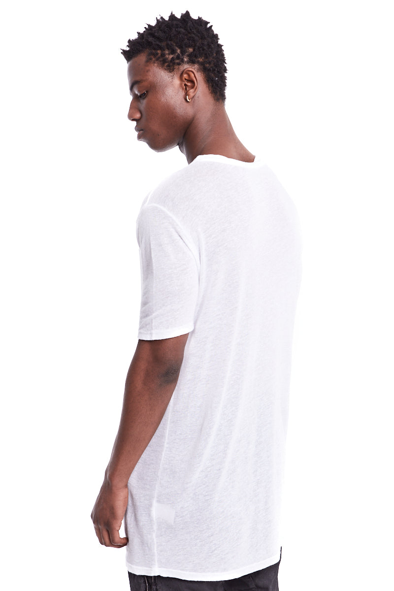 WHITE LINEN BLEND TEE