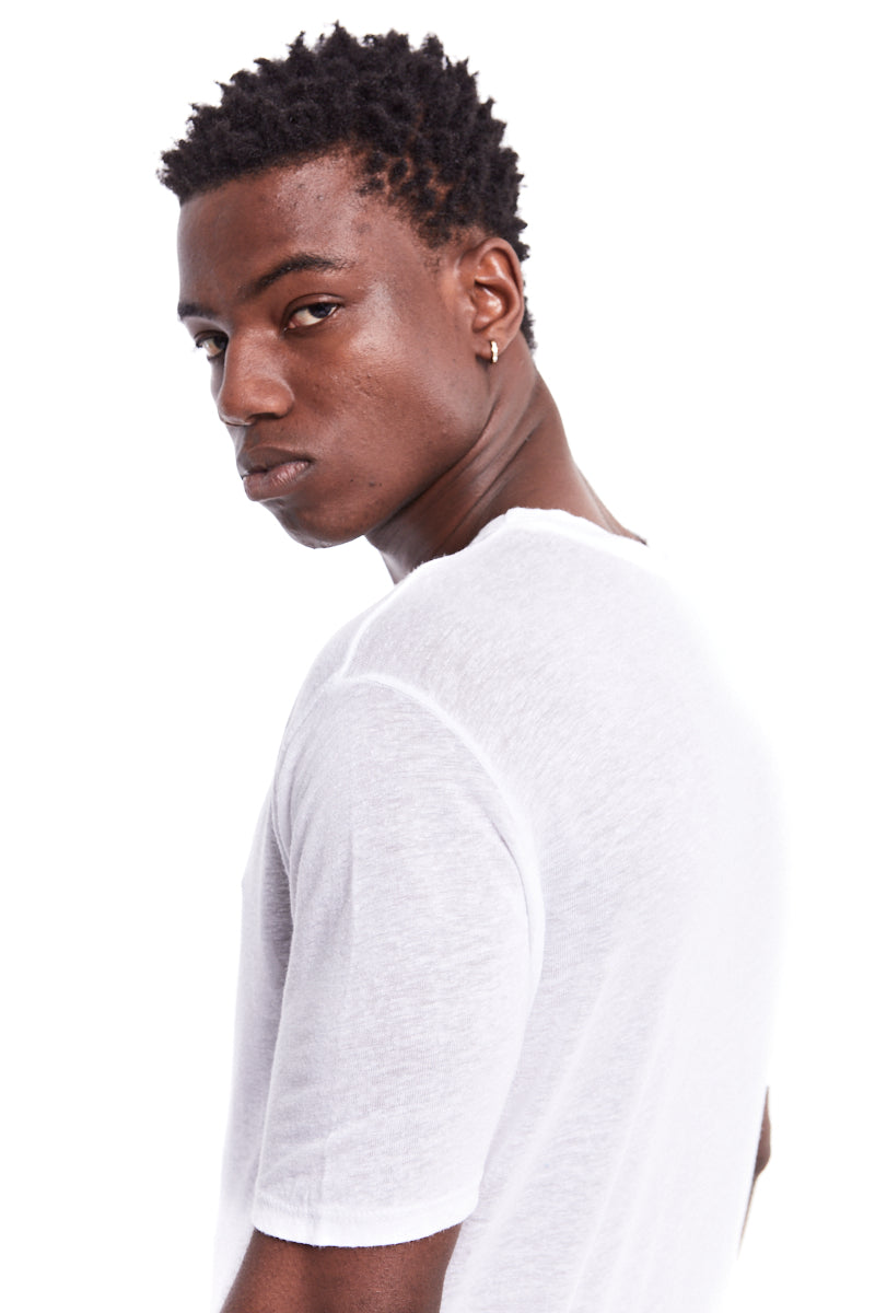WHITE LINEN BLEND TEE
