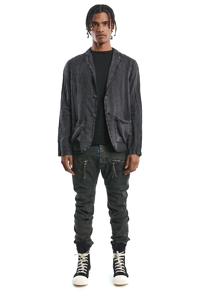 GREY COLD DYED LINEN BLAZER