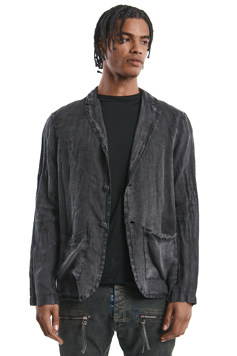 GREY COLD DYED LINEN BLAZER