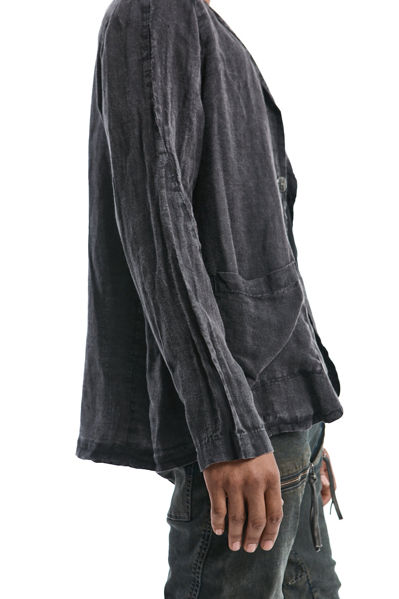 GREY COLD DYED LINEN BLAZER