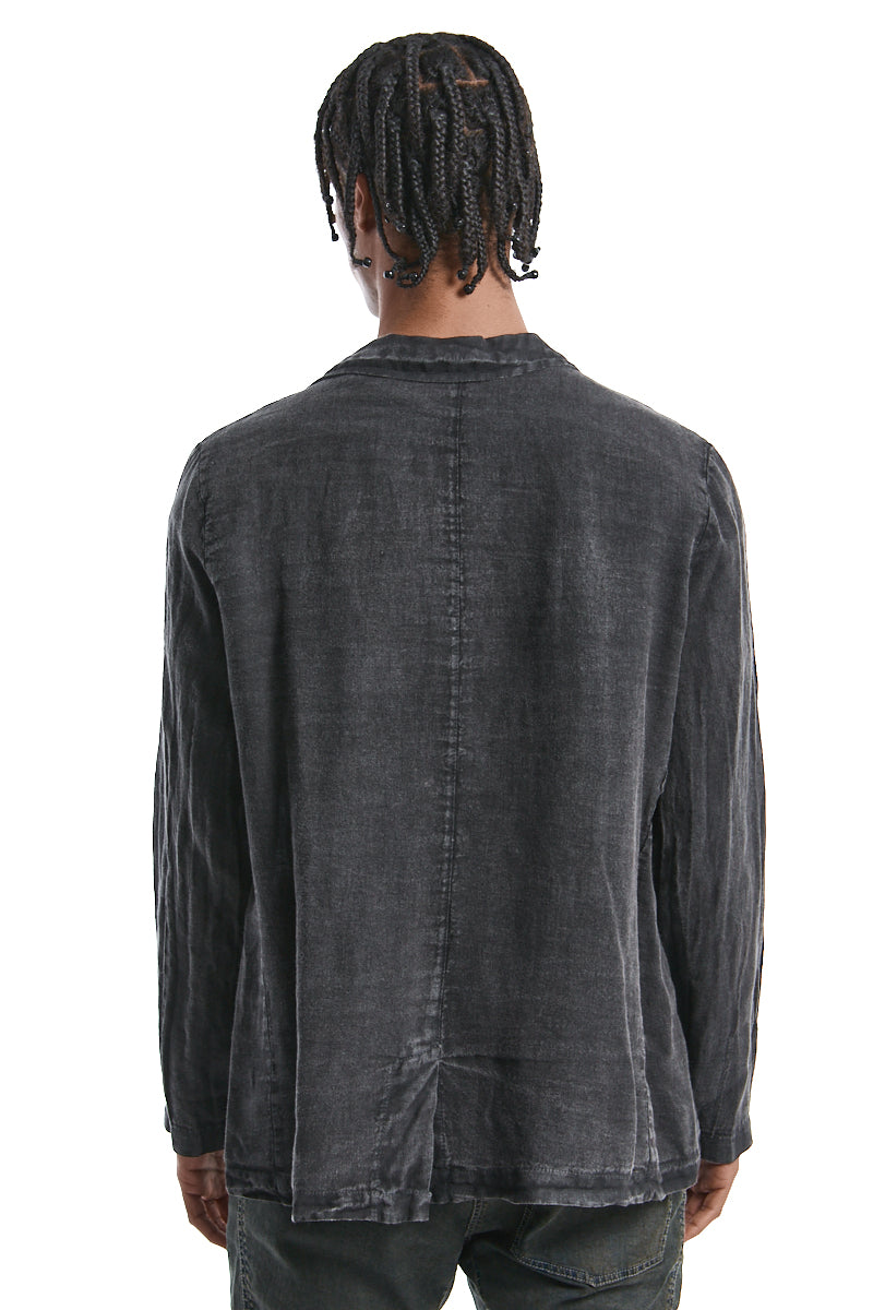 GREY COLD DYED LINEN BLAZER