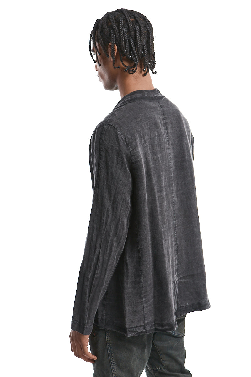 GREY COLD DYED LINEN BLAZER