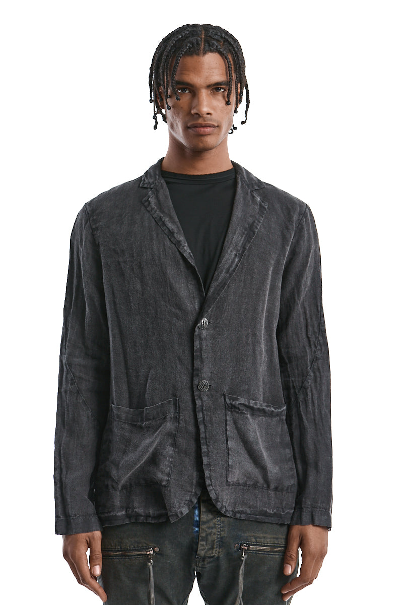 GREY COLD DYED LINEN BLAZER