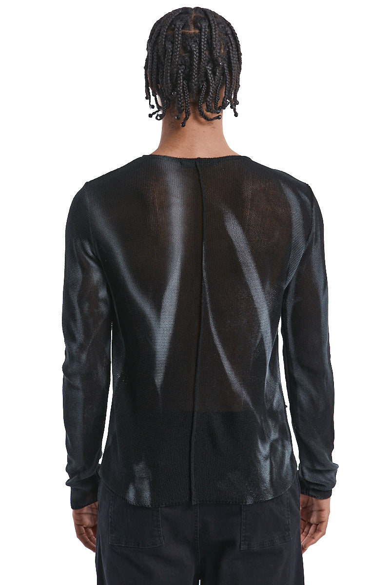 BLACK SPRAYED KNITTED TOP