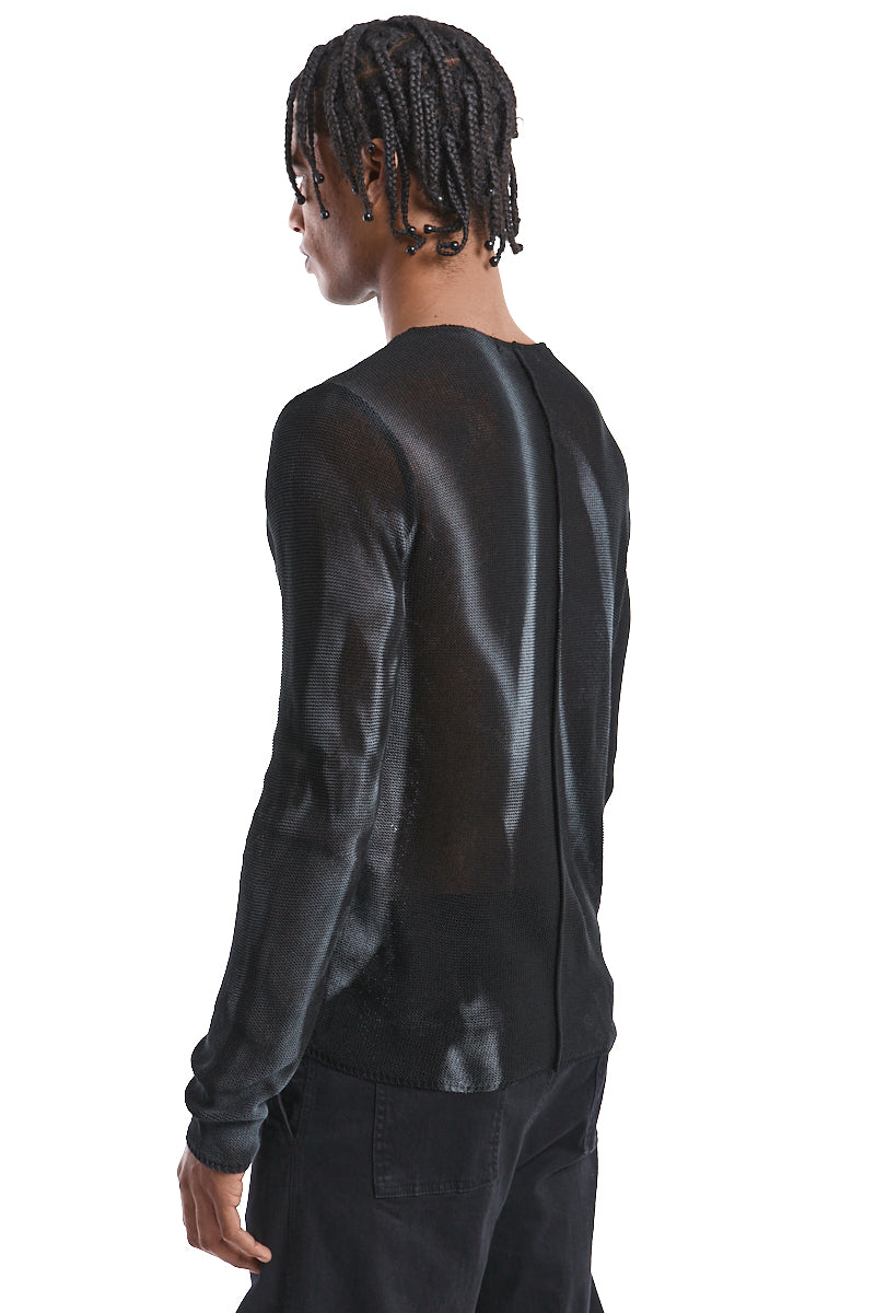BLACK SPRAYED KNITTED TOP