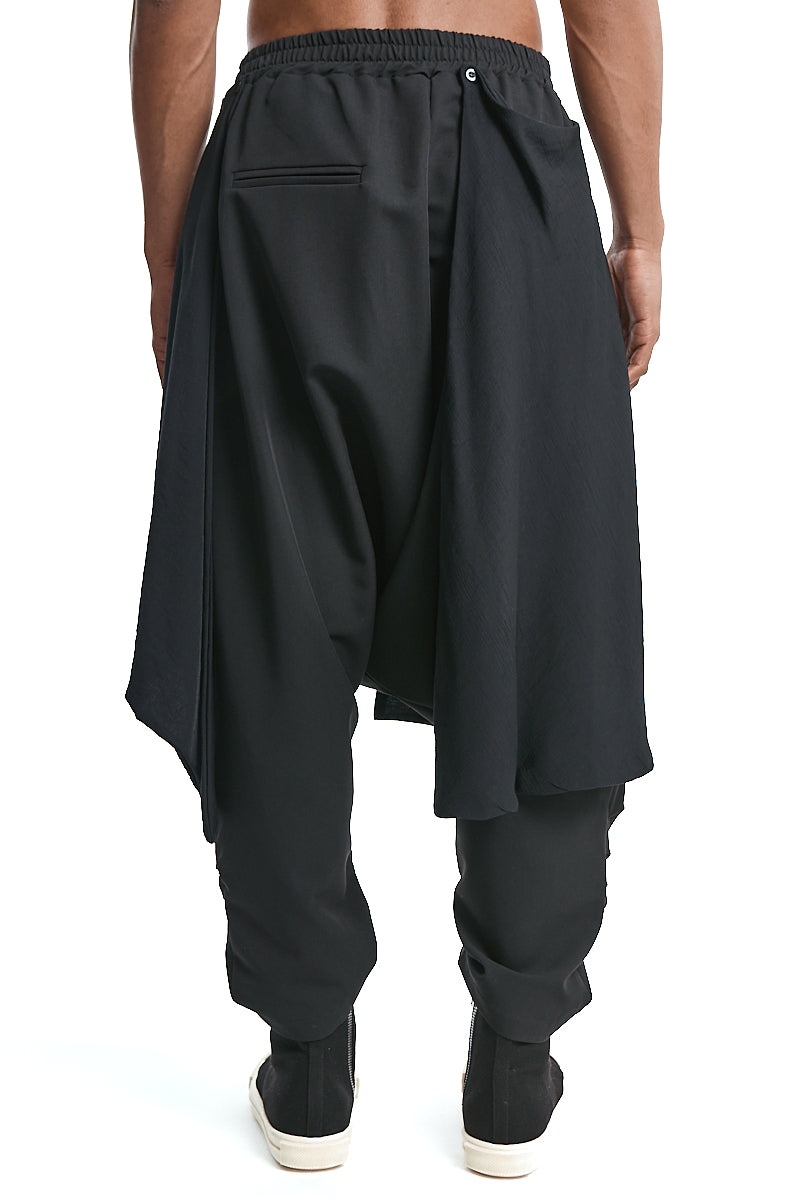 LOW-CROTCH FLUID TROUSERS WITH EMBOSSED LYOCELL PANELS