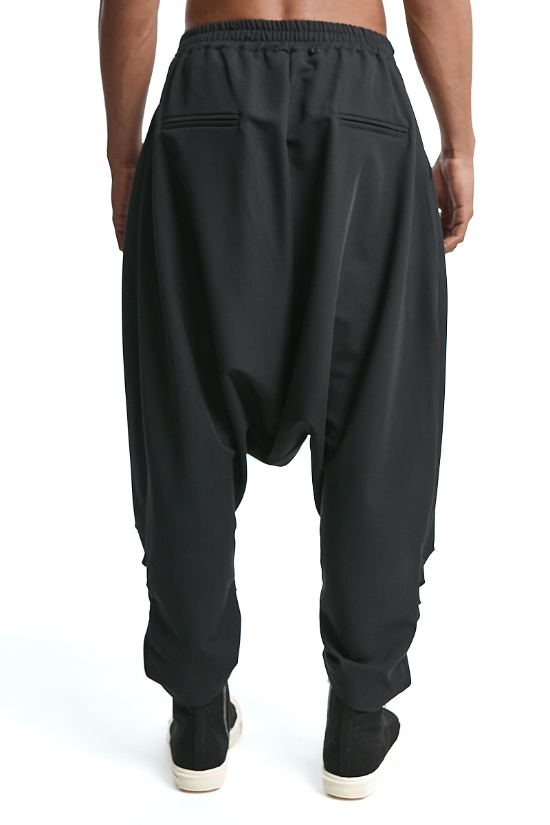 LOW-CROTCH FLUID TROUSERS WITH EMBOSSED LYOCELL PANELS
