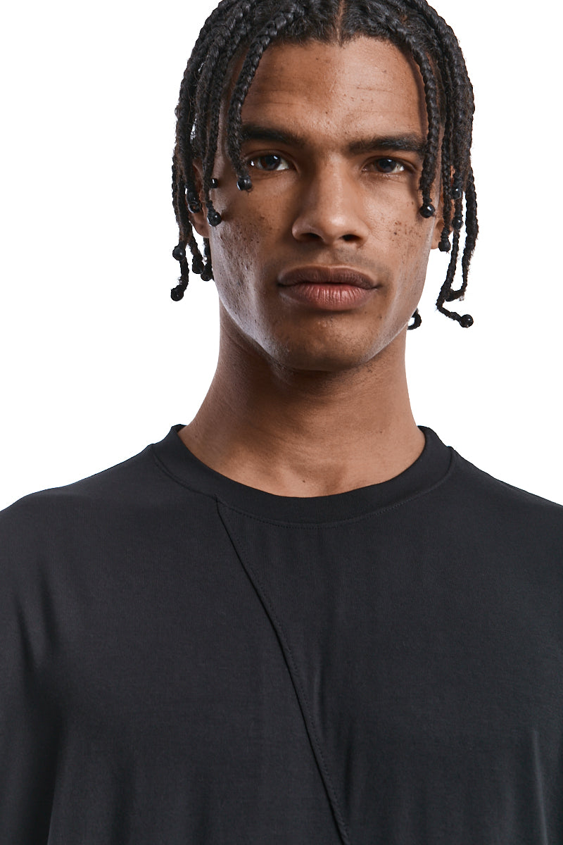 BLACK OVER SLEEVES LESS TOP