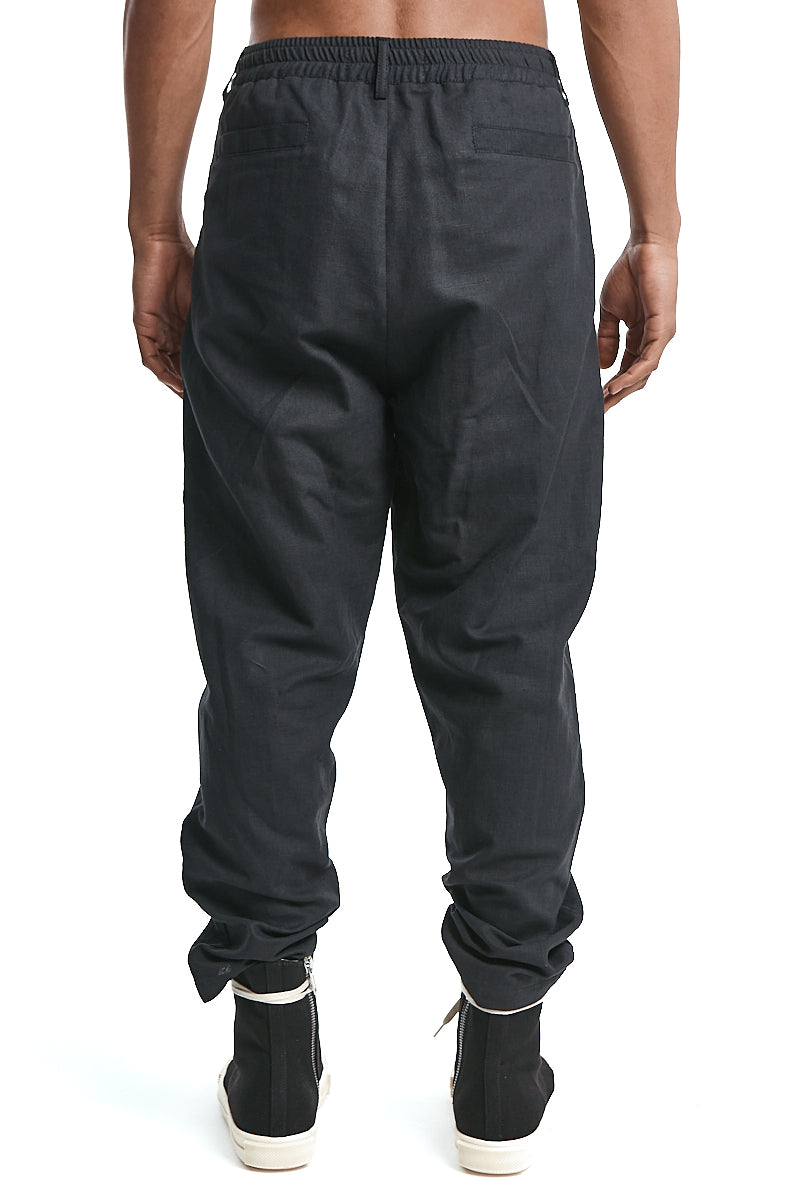 REGULAR FIT LINEN-COTTON TROUSERS