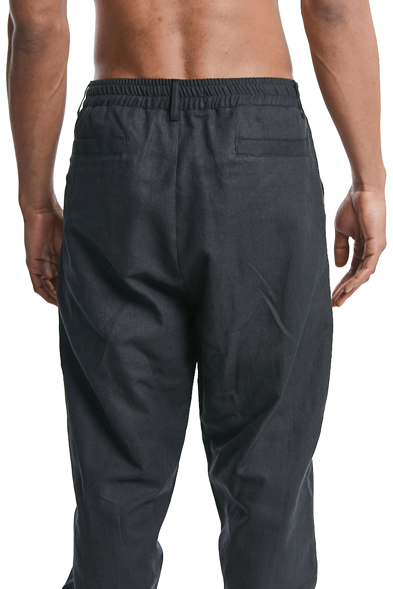 REGULAR FIT LINEN-COTTON TROUSERS