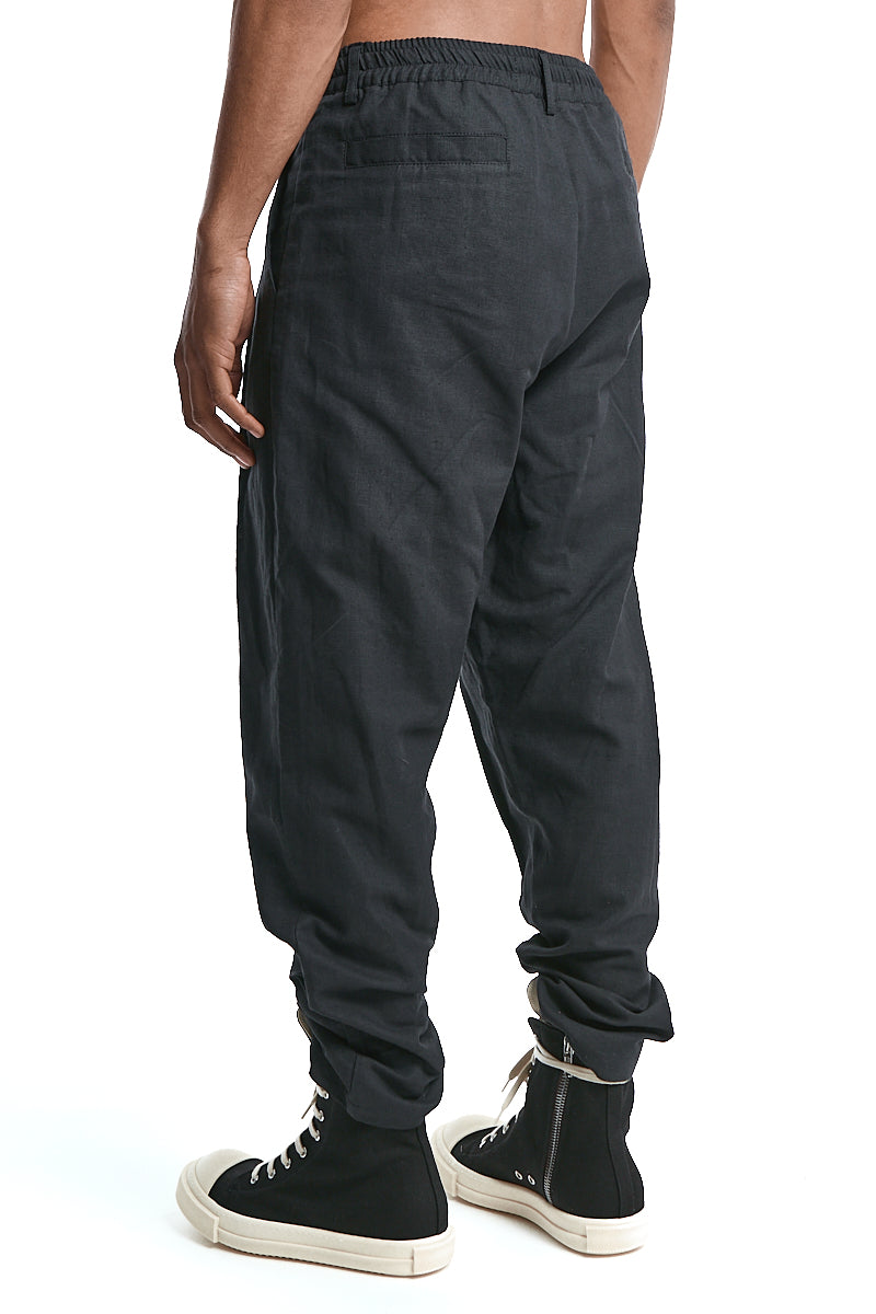 REGULAR FIT LINEN-COTTON TROUSERS