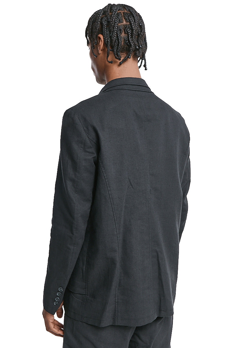 BLACK LINEN COTTON MUSLIN JACKET