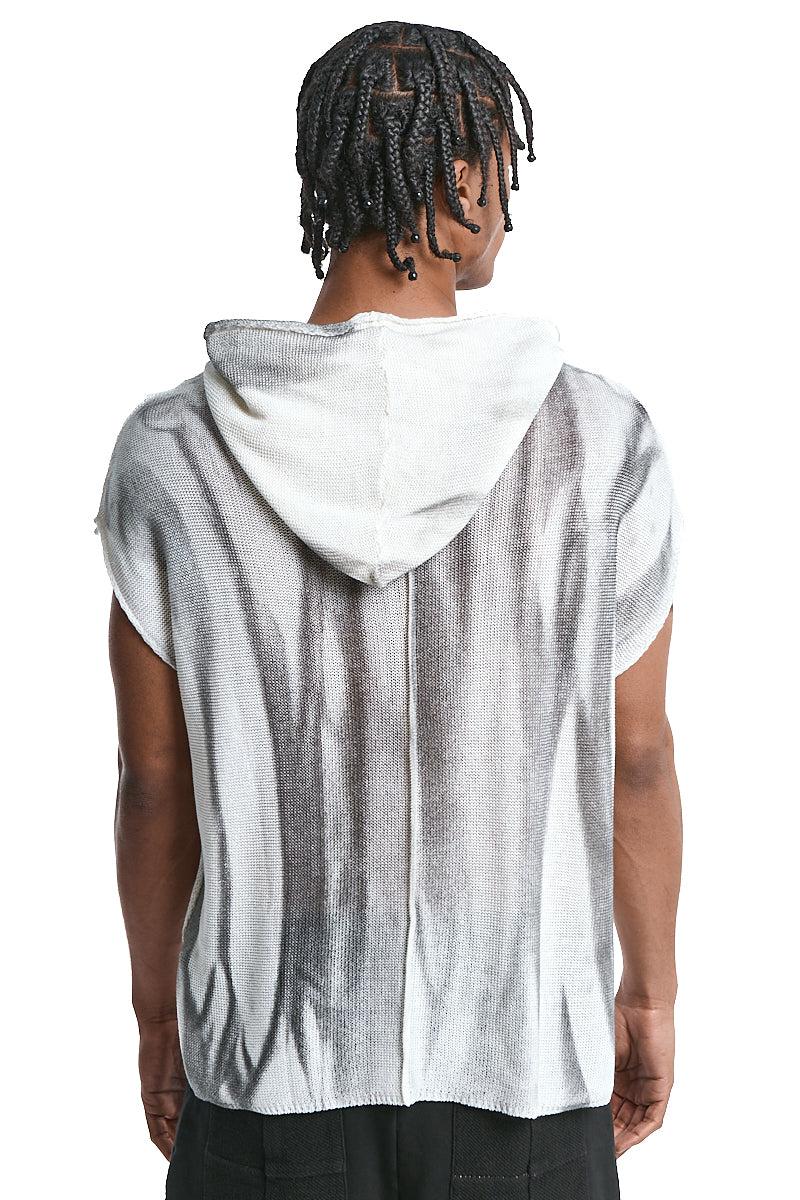 WHITE OVERSIZE SPRAYED SLEEVELESS TOP