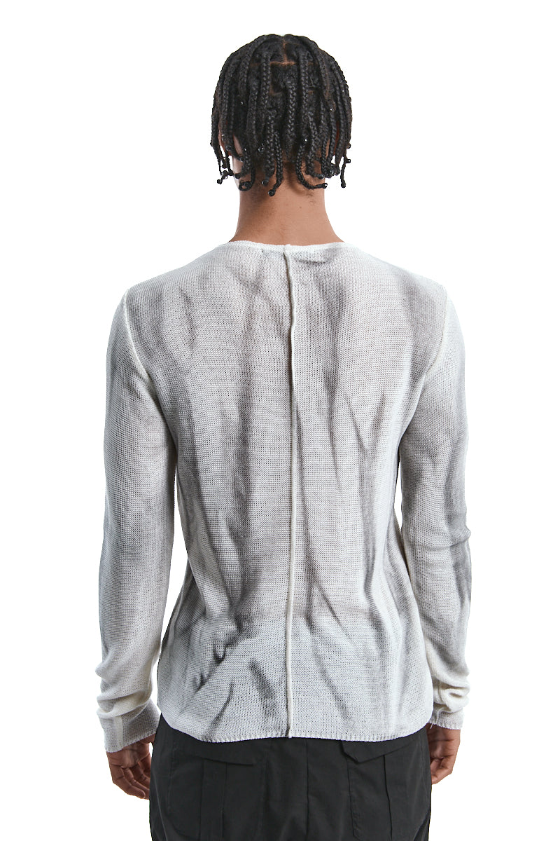 WHITE SPRAYED KNITTED TOP