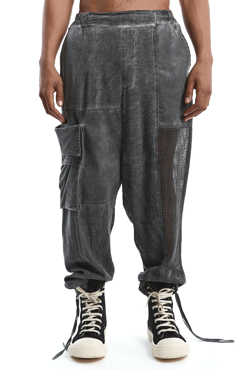 GREY OVERSIZED COLD-DYED TROUSERS