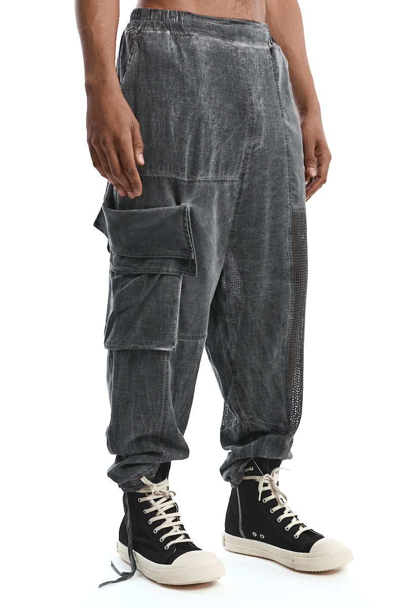 GREY OVERSIZED COLD-DYED TROUSERS