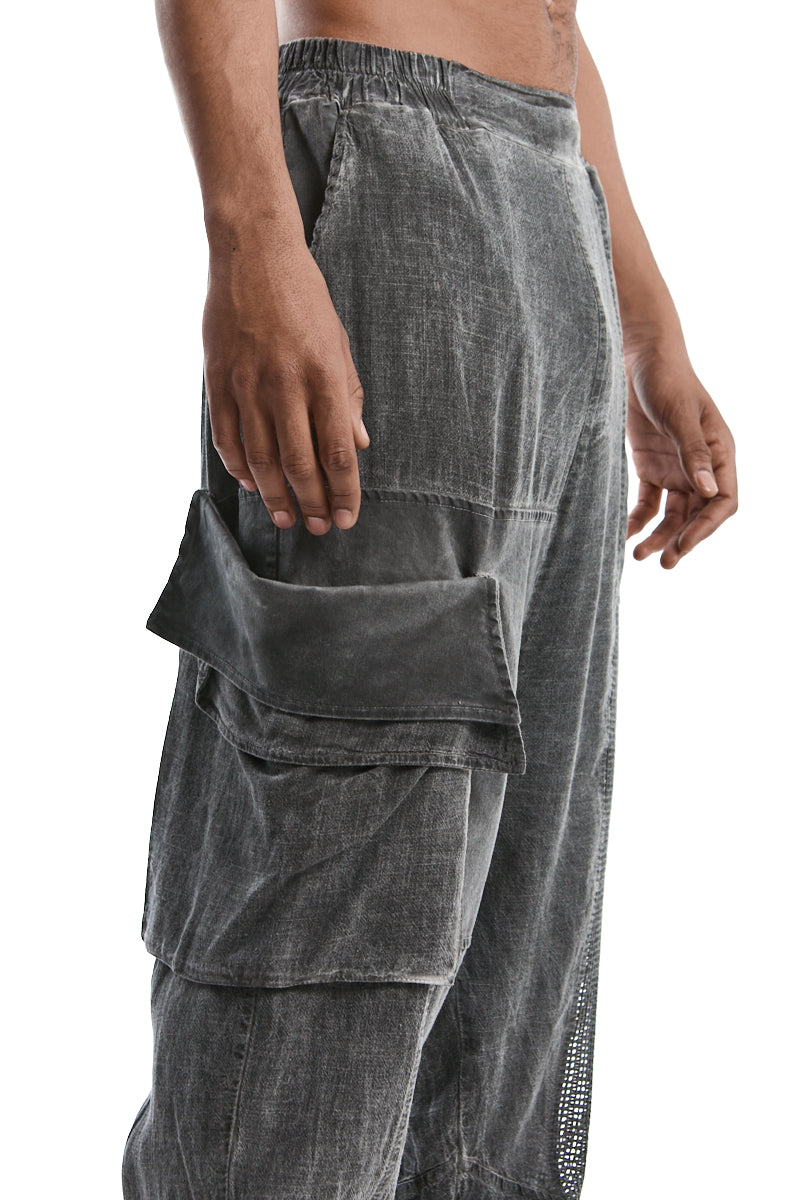 GREY OVERSIZED COLD-DYED TROUSERS