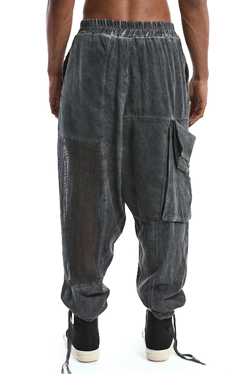 GREY OVERSIZED COLD-DYED TROUSERS