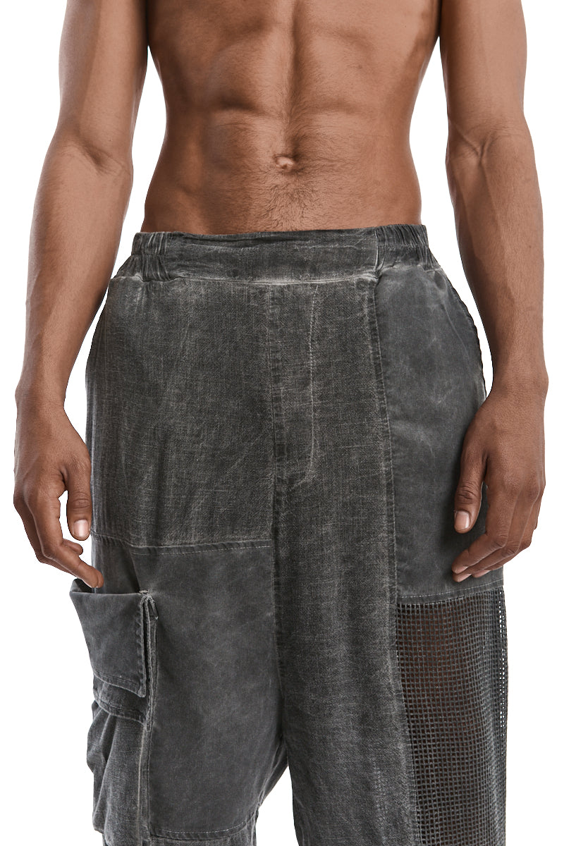 GREY OVERSIZED COLD-DYED TROUSERS