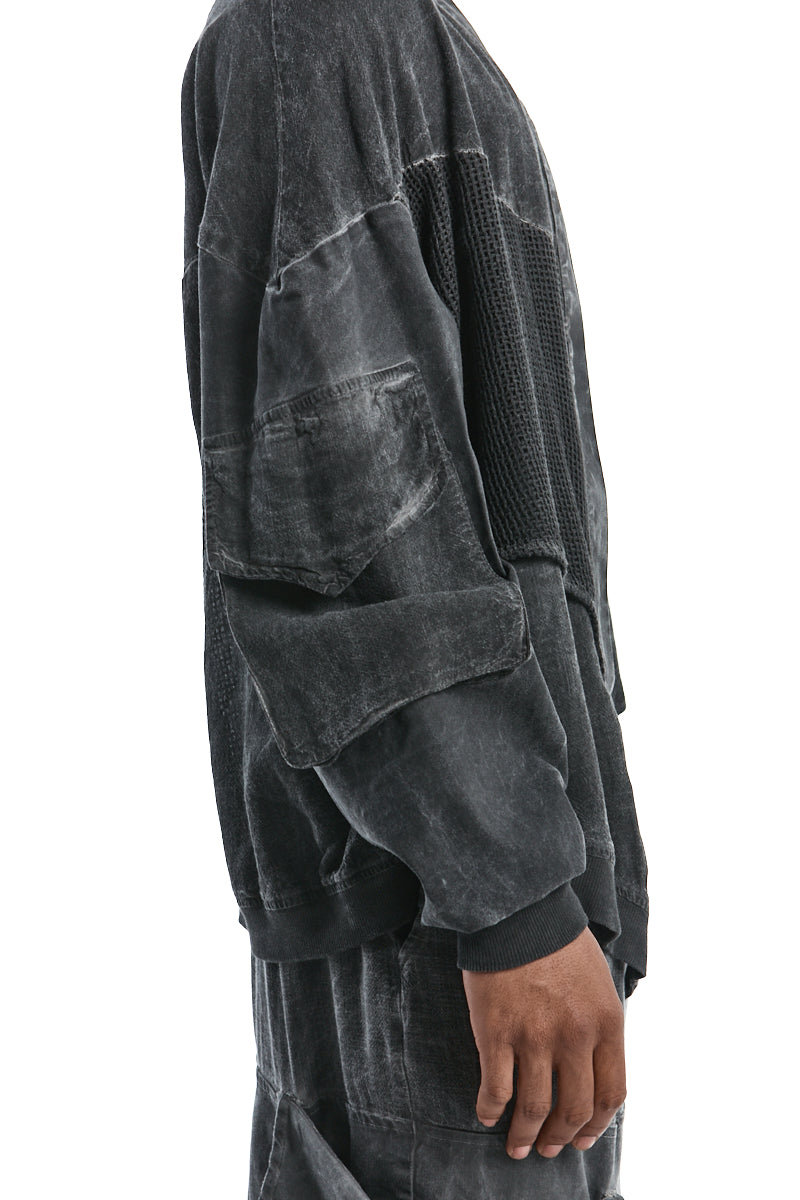 OVERSIZED COLD-DYED LINEN BLEND JACKET